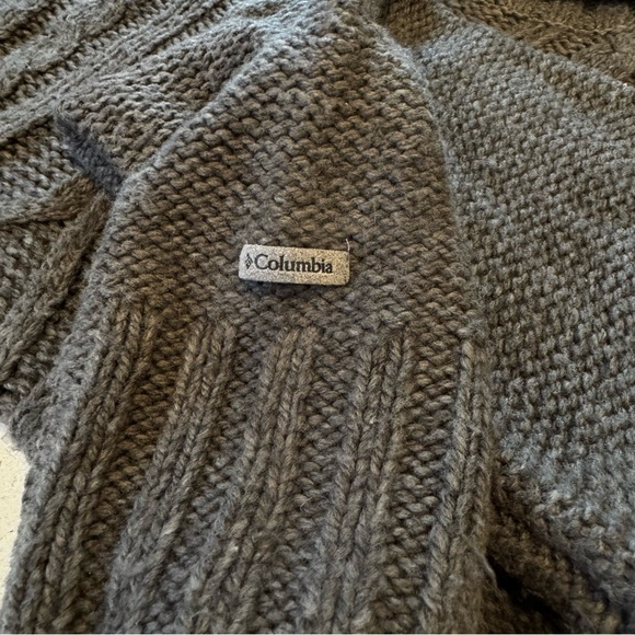 Columbia Wool Blend Cable Knit Turtleneck Sweater XL Gray Cozy Coastal Style - Picture 5 of 8